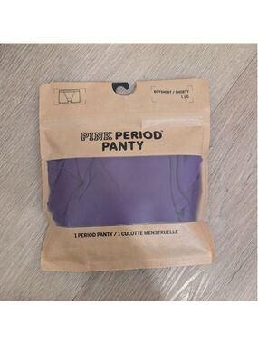 New Victoria's Secret PINK Period Panty L Purple Boyfriend.Boxer Briefs Shorty